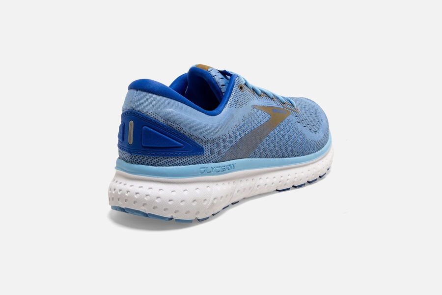 Brooks Glycerin 18 Road Running Shoes Womens Blue/Gold 504829-UXP